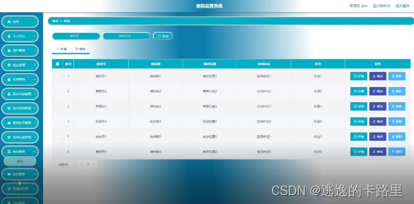 图5-12病房管理界面图