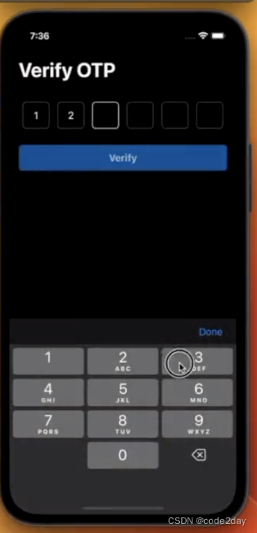 短信验证界面控制输入数量OPT