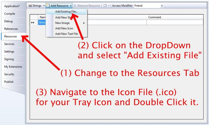 Add the Icon for you NotifyIcon to the Resources Tab