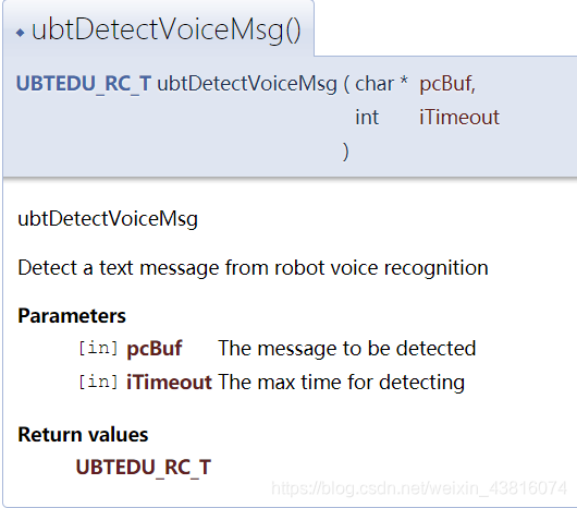 ubtDetectVoiceMsg的介绍