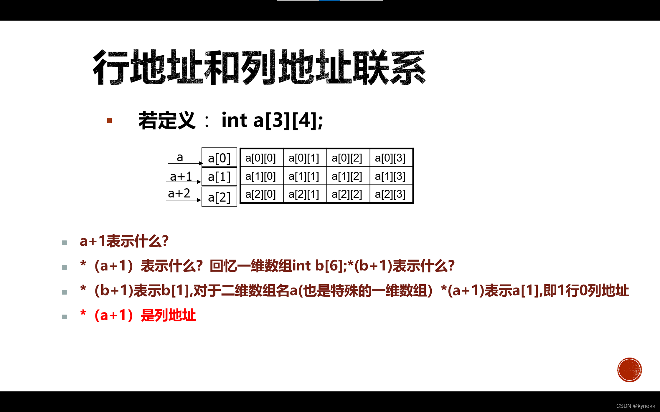 二维数组(行地址与列地址)_行地址和列地址-CSDN博客