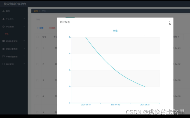 图5.2 学生统计界面