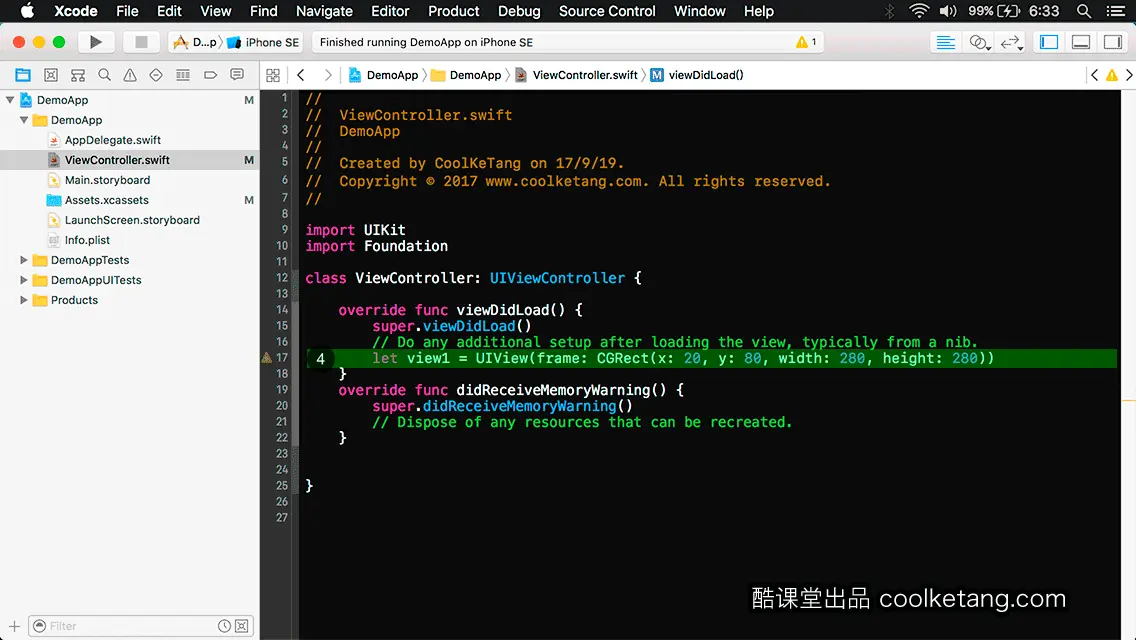 互动教程 for Xcode9 & Swift4-酷课堂