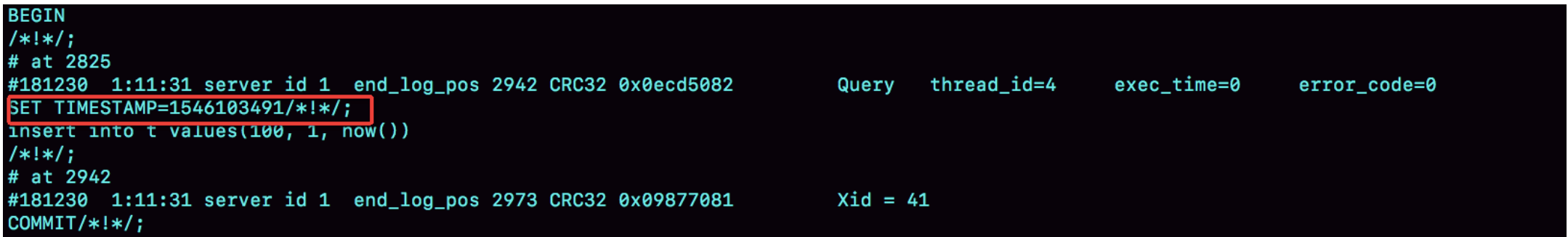 图8 TIMESTAMP 命令