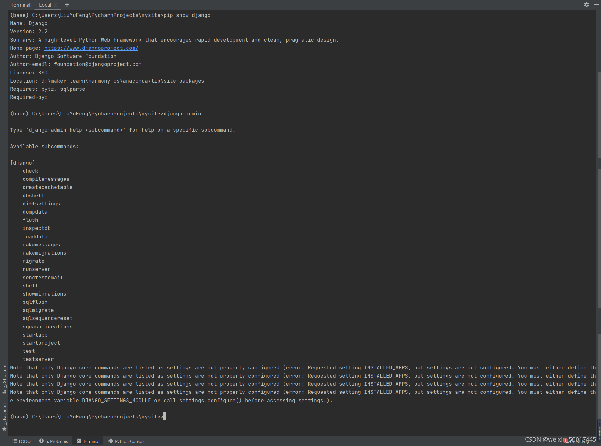 ‘django-admin‘ 不是内部或外部命令，也不是可运行的程序错误时解决方法_django_weixin_50017445-魔乐社区