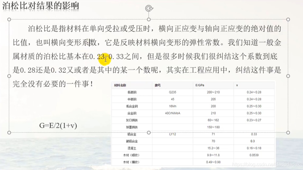 泊松比对结果的影响