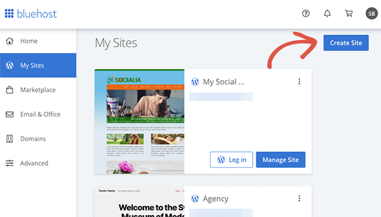 Adding new websites in Bluehost Adding new websites in Bluehost