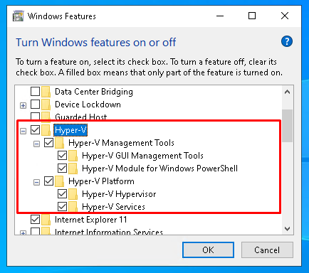 Install Hyper-V From Windows Features