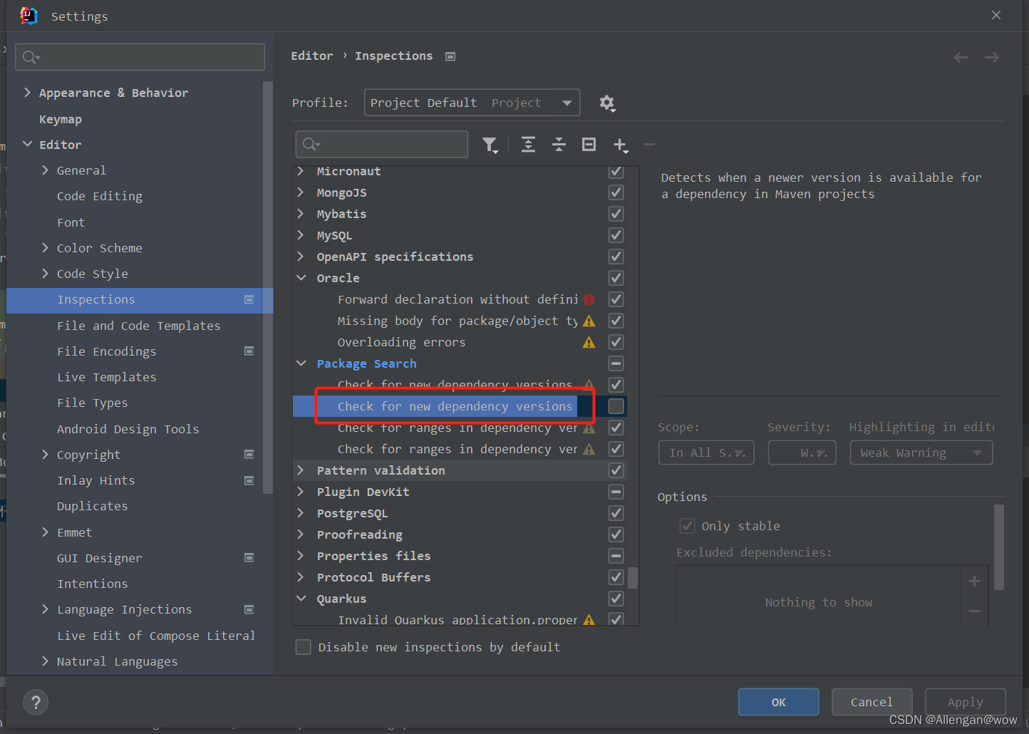 maven中依赖变黄并提示Show vulnerabilities info for xxx.xxxx.xxxx:protobuf-java ...