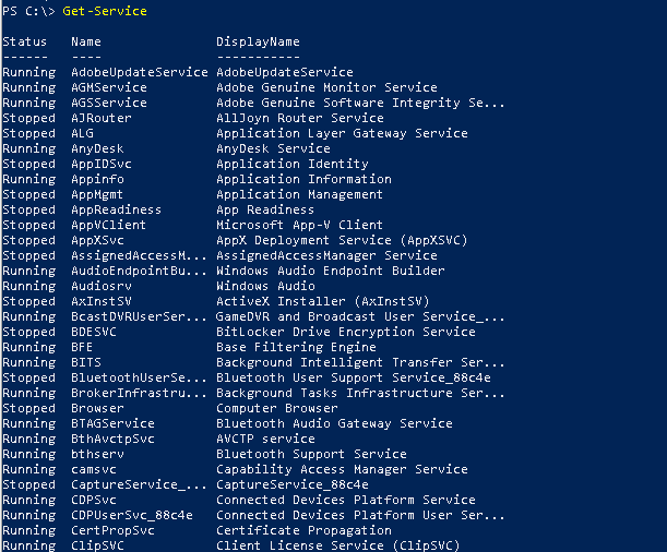 List All Services