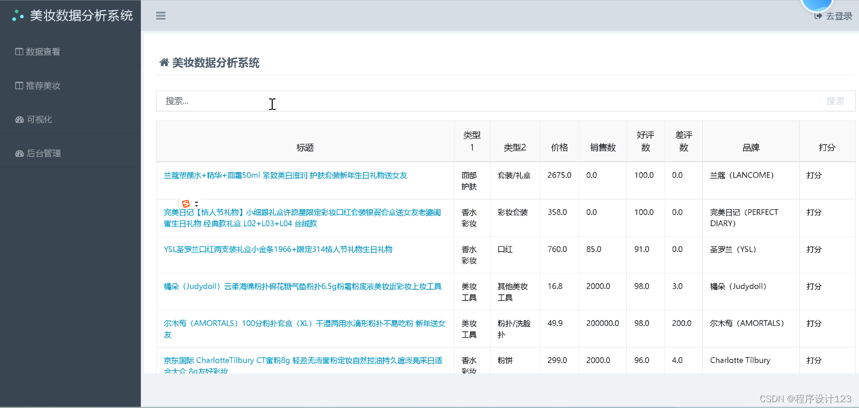 flask+京东美妆可视化分析+协同过滤推荐_电商美妆flask项目-CSDN博客