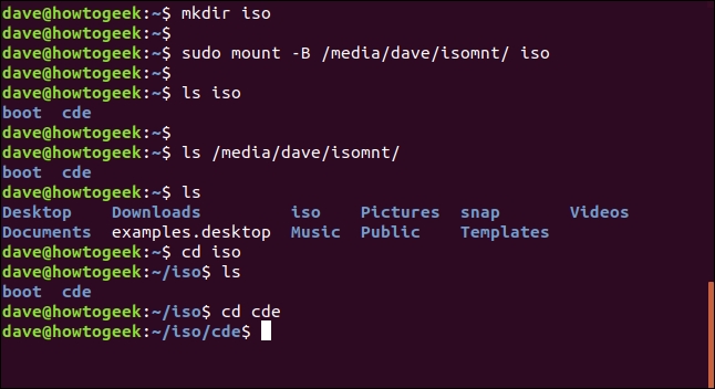 binding mount points in a terminal window