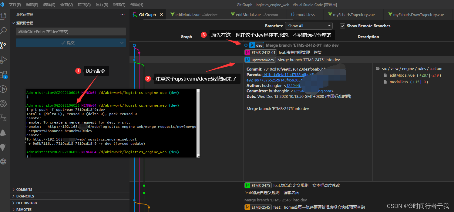 git根据commit id强制推送,撤销远程仓库代码_vacode 查看git取消待推送-CSDN博客
