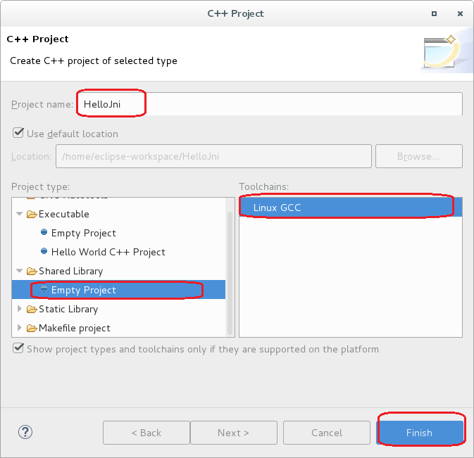 使用Eclipse创建一个C++ Shared Library工程