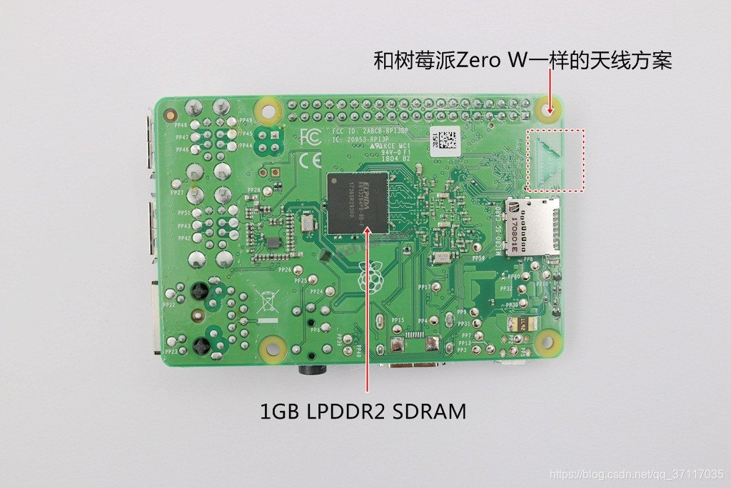 图2.树莓派3B+背面照