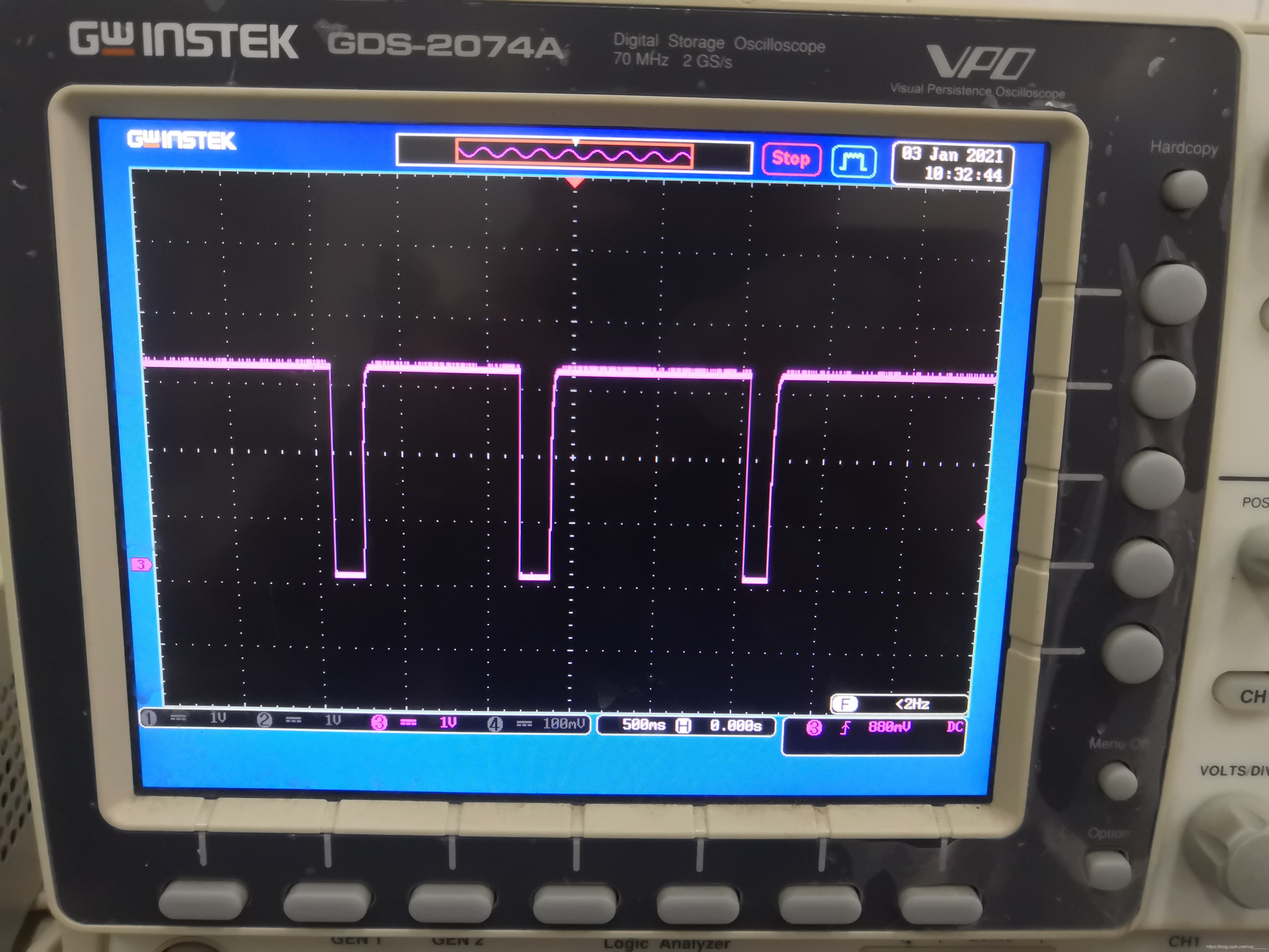 按键按下3次，产生3次下降沿触发条件实例