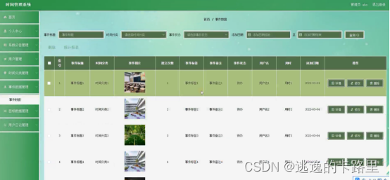 图5-5事件数据管理界面图