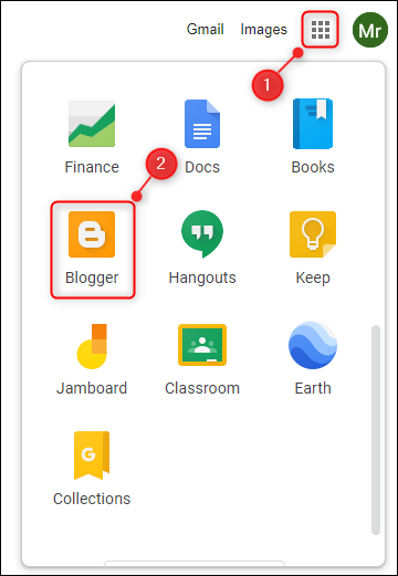 The Blogger option.