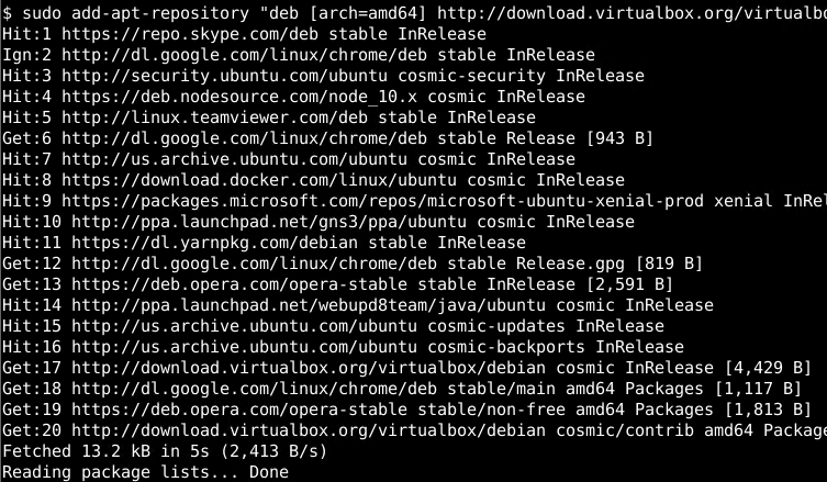 Add VirtualBox Repository Information