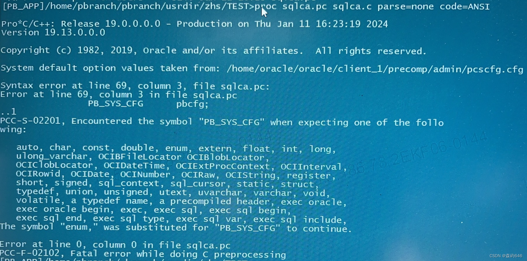 Proc编译问题_proc 程序编译-CSDN博客