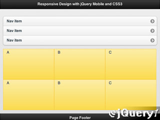 responsive design with jQuery Mobile and CSS3