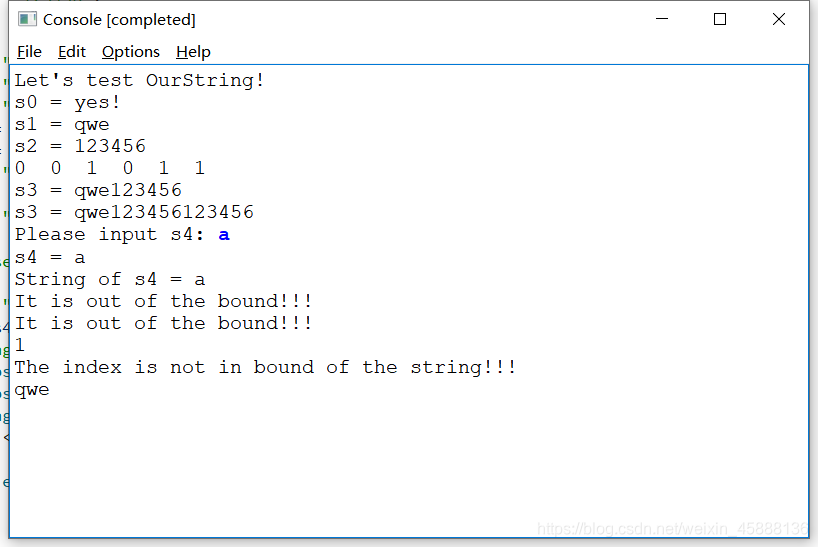out of the bound