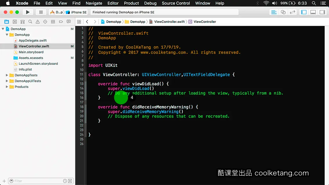 互动教程 for Xcode9 & Swift4-酷课堂