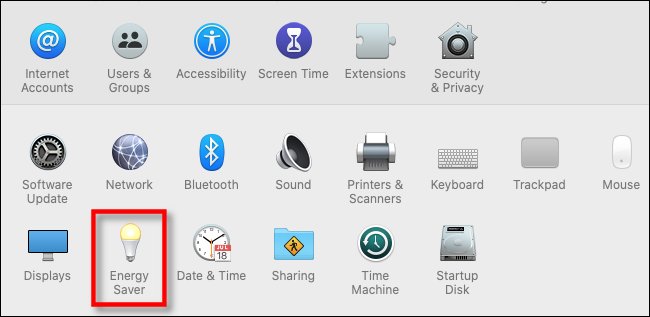 Click "Energy Saver."