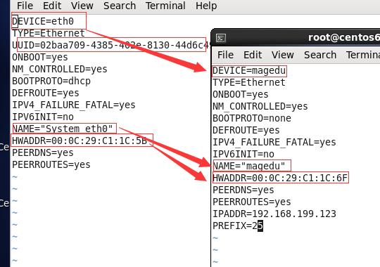 CentOS6修改网卡名
