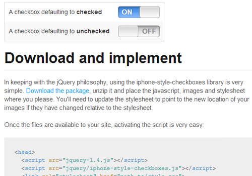 ios移动iPhone框架复选框jQuery插件