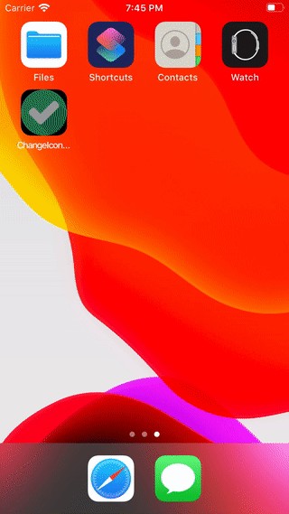 A working example of the change icon package.