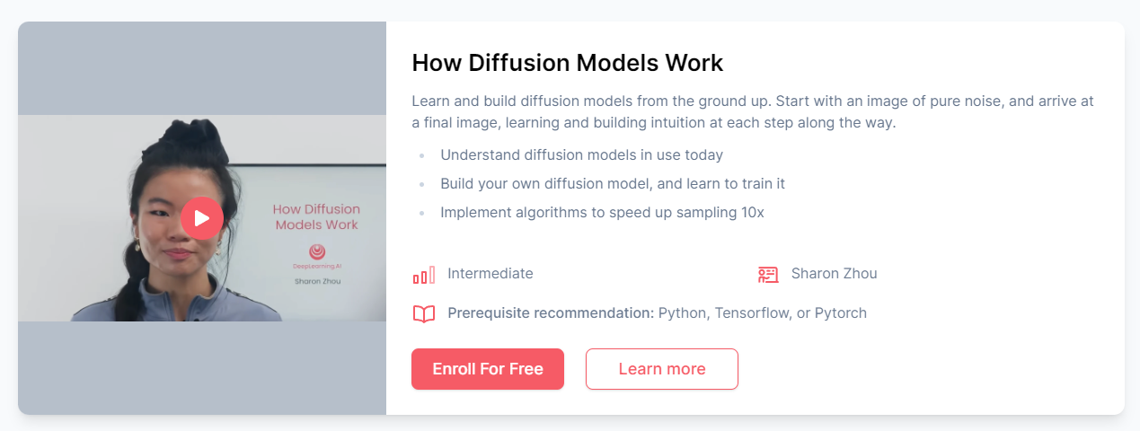 Diffusion Models Course 从零开始学习Diffusion Models: Sharon Zhou_sharon zhou sap-CSDN博客