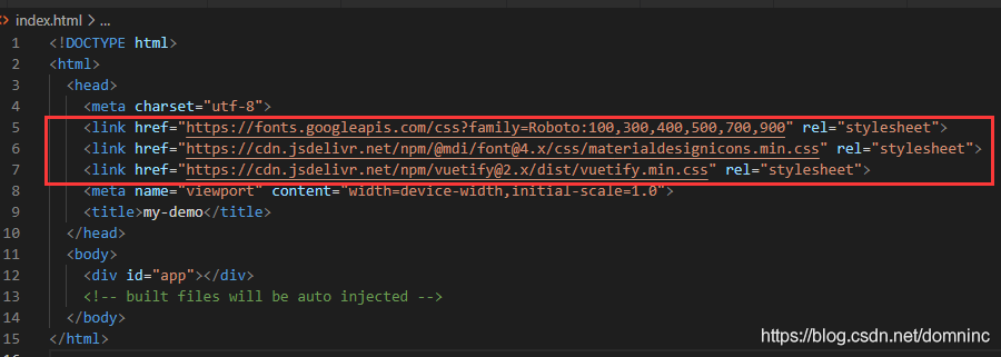 index.html 文件修改