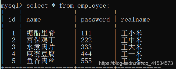 employee表