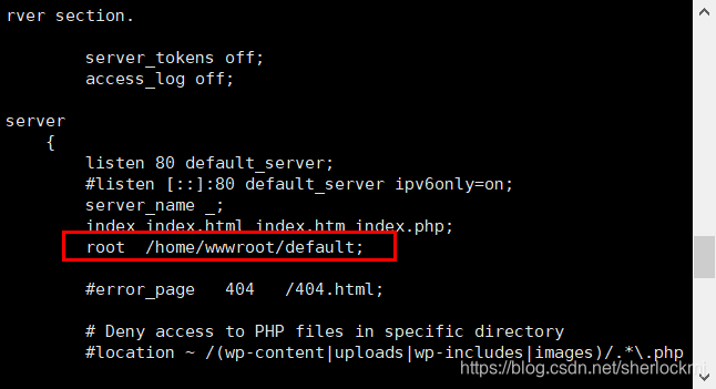 找到目录位置为/home/wwwroot/default