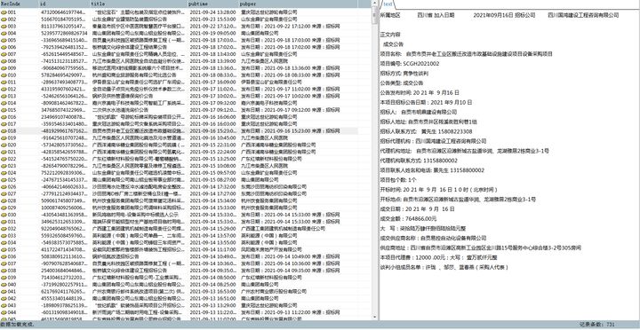 采集招标网招标数据