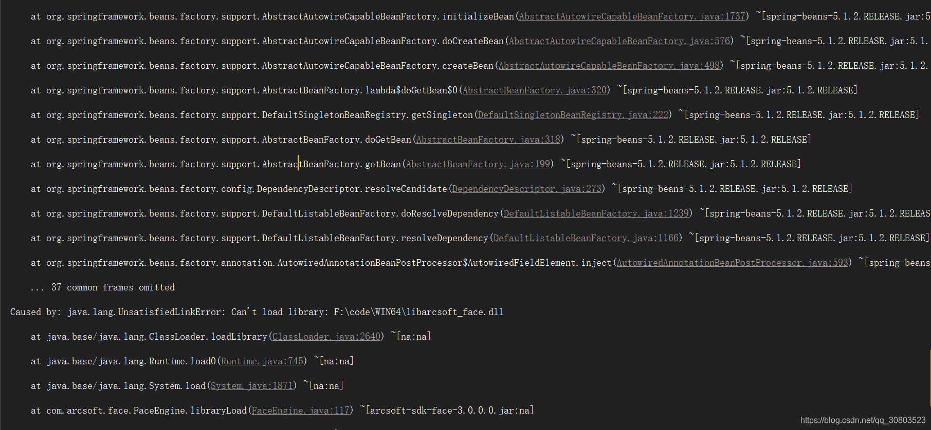 java -虹软Caused by: java.lang.UnsatisfiedLinkError: Can‘t load library ...