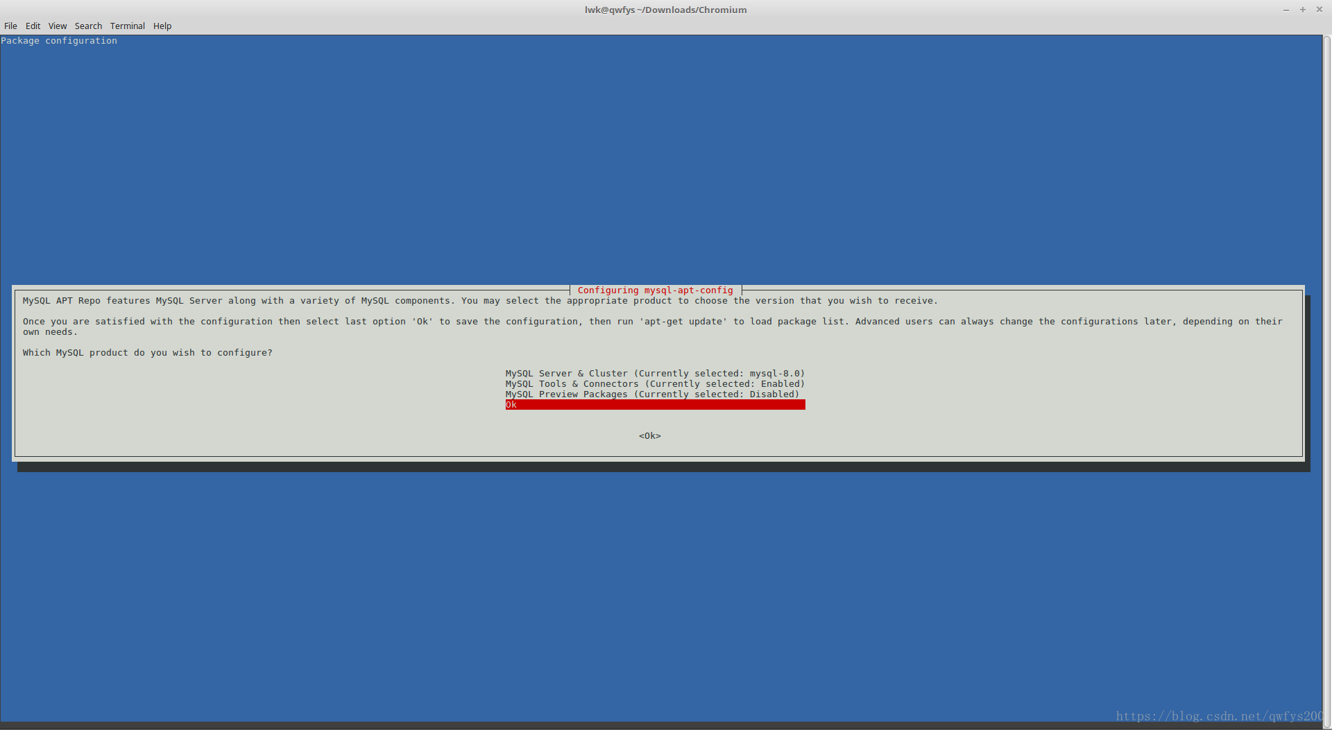 mysql-apt-config