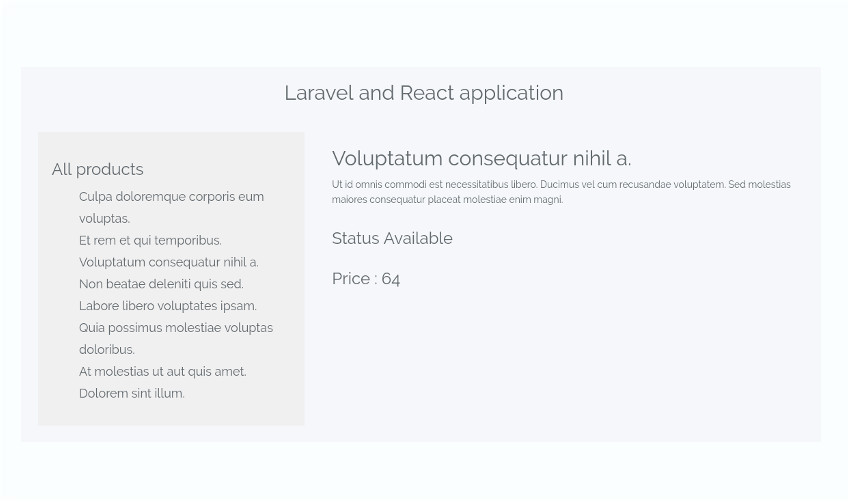 显示产品详细信息的React应用程序的屏幕截图