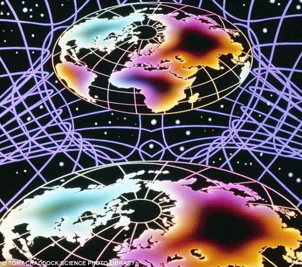 有些宇宙学家认为，我们所处的宇宙是被额外维以微小距离（不足一个原子的直径）割裂的两个三维宇宙之一