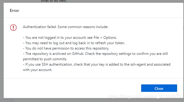 解决github Desktop出现Authentication failed错误_you are not logged in to your ...