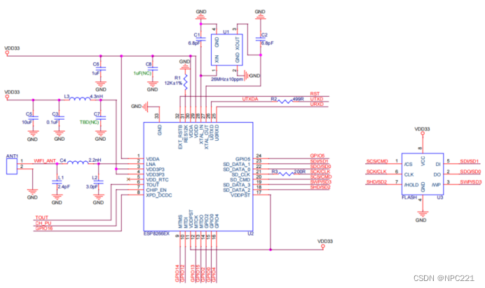 自制ESP8266 WIFI模块 ESP-01/阻抗匹配、射频天线高频电路学习笔记_esp8266量产电路-CSDN博客