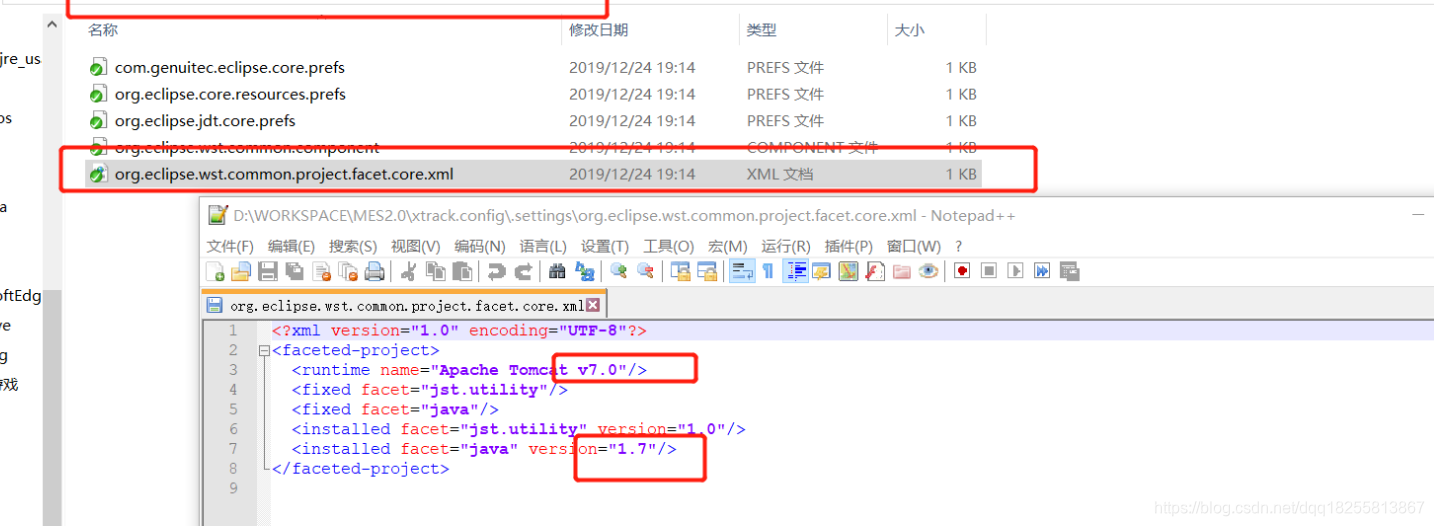 Resource Path Location Type Target runtime Apache Tomcat v7.0 is not ...