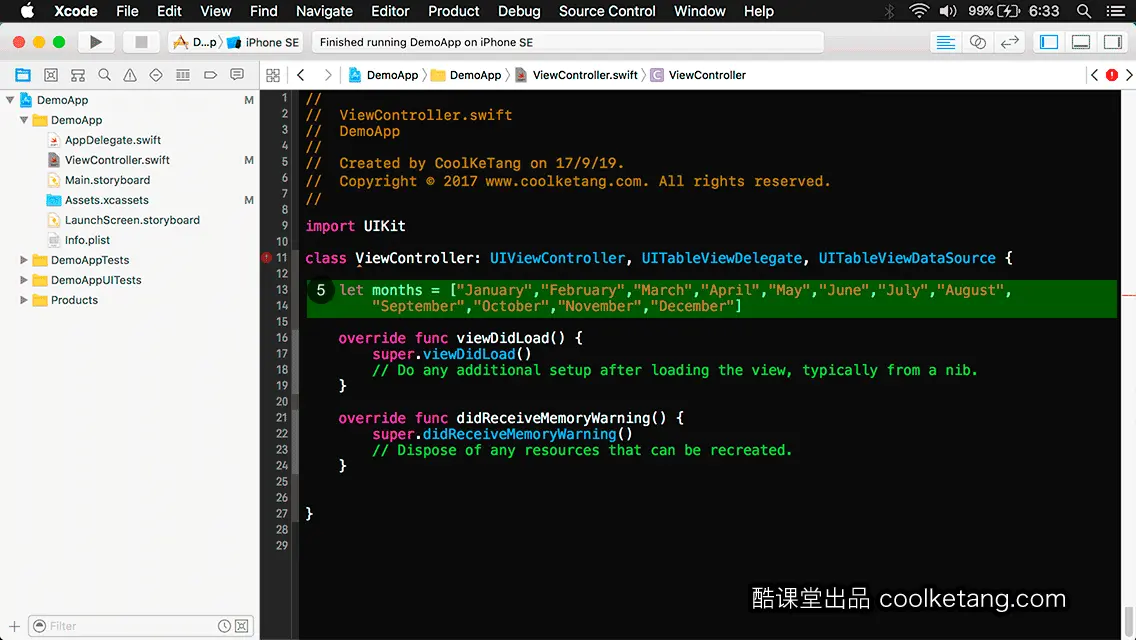 互动教程 for Xcode9 & Swift4-酷课堂