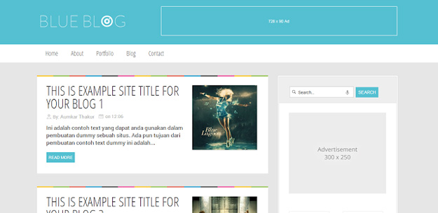 blue blog blogger template