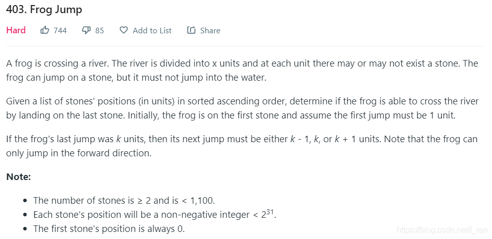 Leetcode 403. Frog Jump_就两三天了谈判口怕努力咯tle-CSDN博客