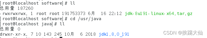 mv jdk1.8.0_191/ /usr/java/