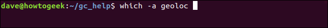 which -a geoloc in a terminal window