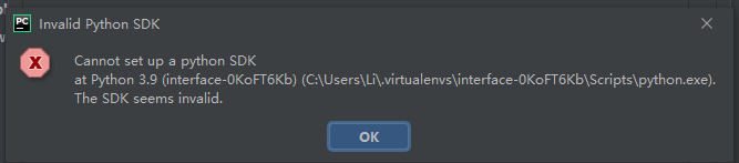 pycharm里配置pipenv环境报错