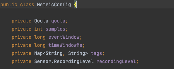 MetricConfig